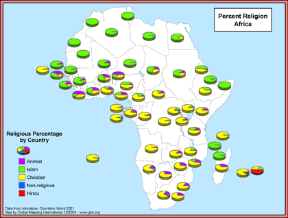 Africa- Percent Religion